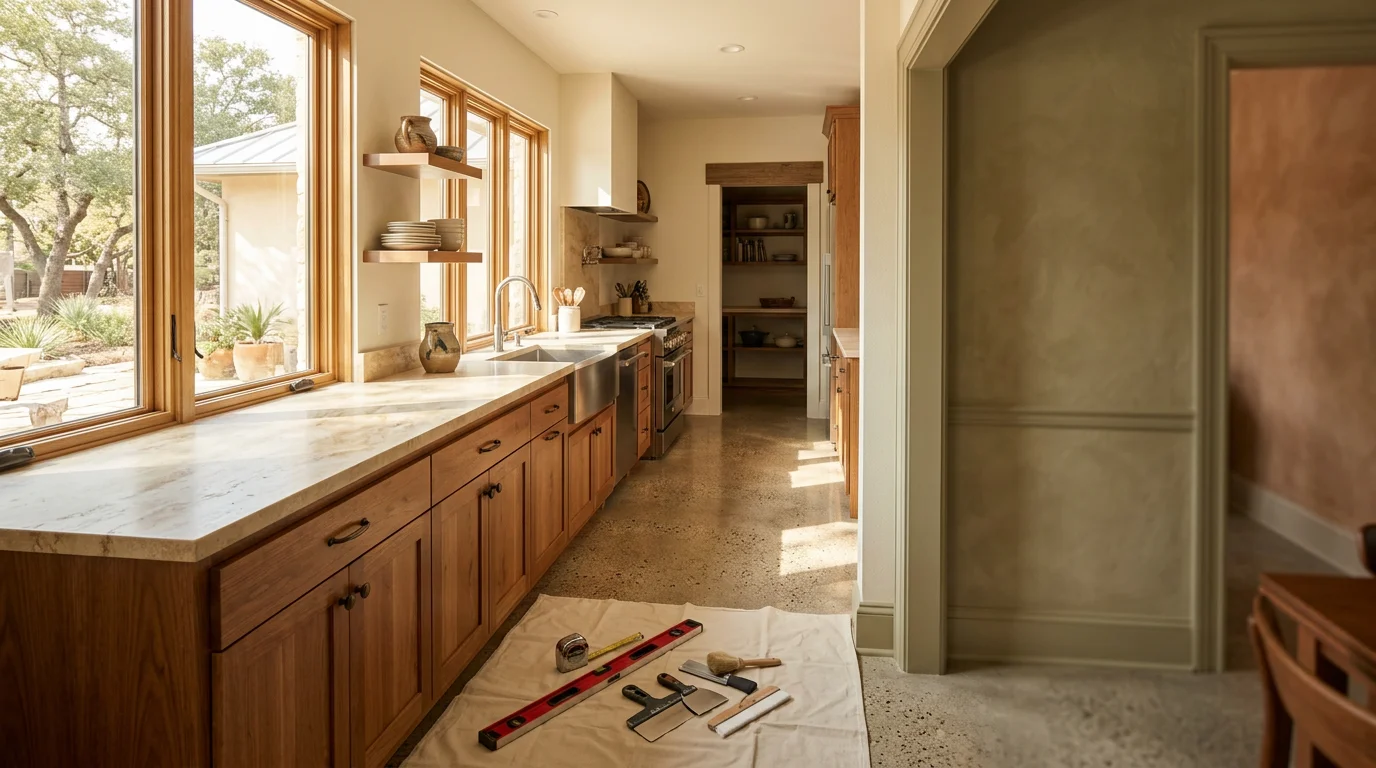 Modern kitchen and bathroom remodeling project completed